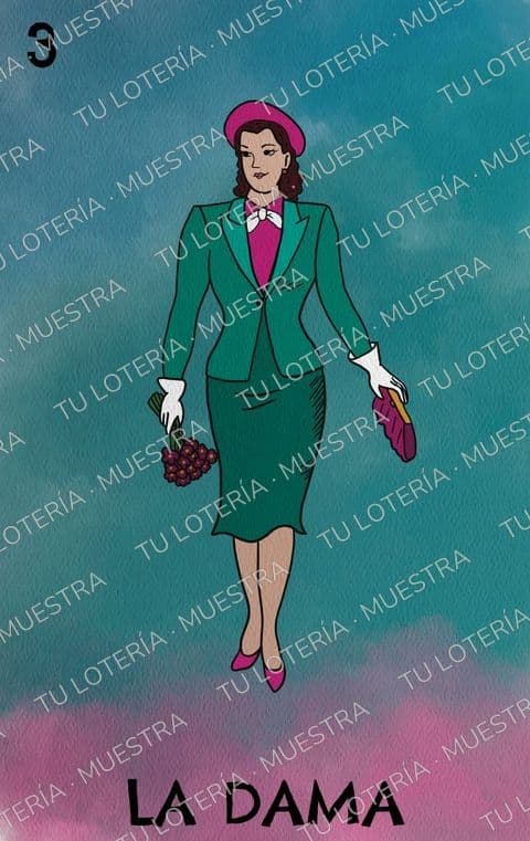 Carta de lotería: La Dama